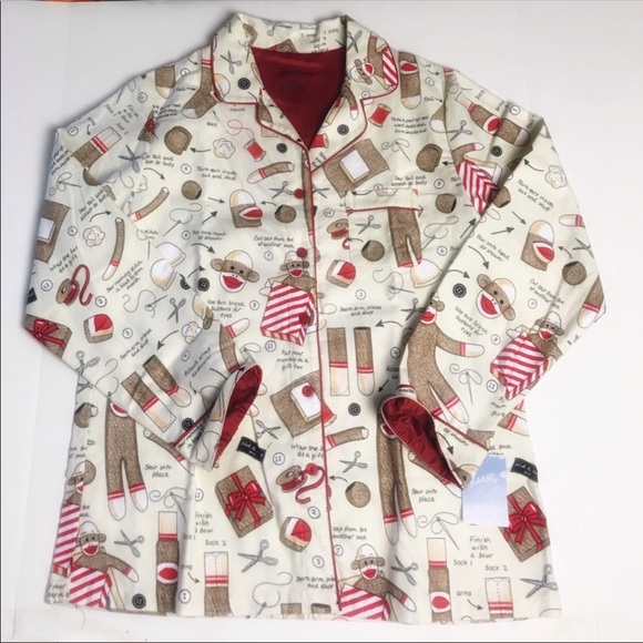 NEW Nick & Nora Monkey Pajamas Set XS S M NWT - Picture 3 of 8